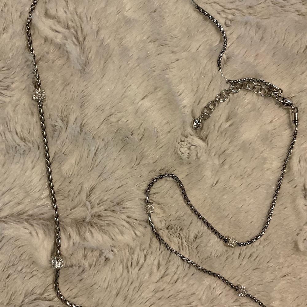 BRIGHTON Silver Chain with Rhinestone Barrels